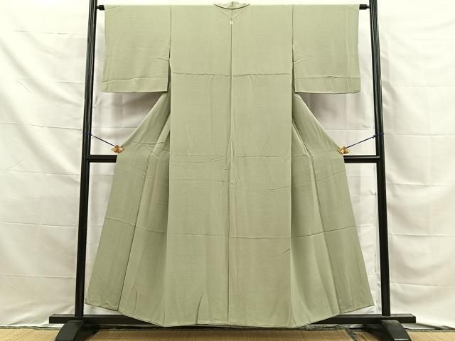 平和屋着物■上質な色無地　裏葉柳色　正絹　逸品　BAAY8825hj