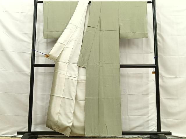 平和屋着物■上質な色無地　裏葉柳色　正絹　逸品　BAAY8825hj