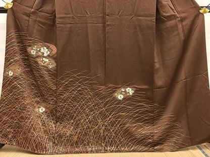 平和屋着物■中国三大刺繍　スワトウ刺繍　訪問着　地紙草花文　金銀彩　正絹　逸品　BAAY8827hj