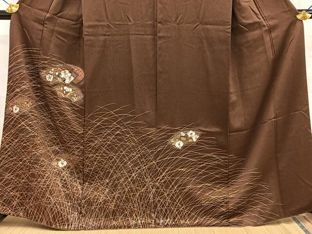 平和屋着物■中国三大刺繍　スワトウ刺繍　訪問着　地紙草花文　金銀彩　正絹　逸品　BAAY8827hj