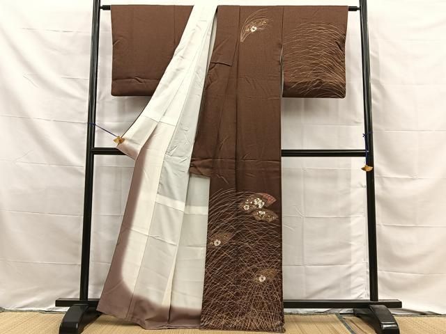 平和屋着物■中国三大刺繍　スワトウ刺繍　訪問着　地紙草花文　金銀彩　正絹　逸品　BAAY8827hj