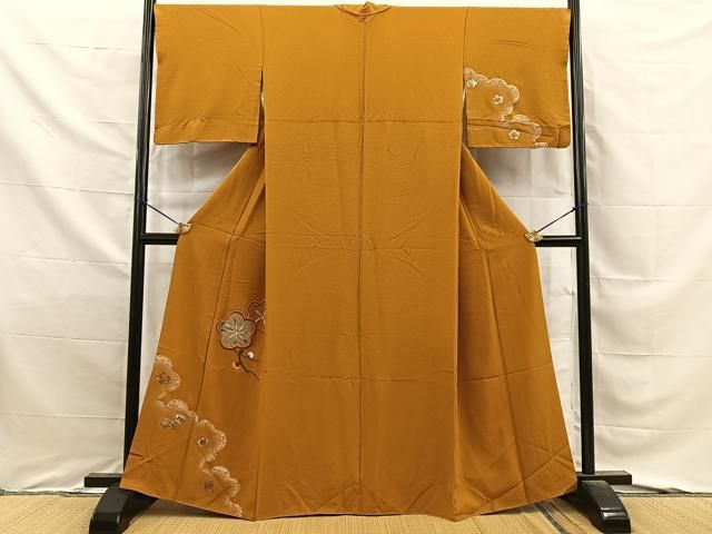 平和屋着物■訪問着　刺繍　枝梅文　金彩　正絹　逸品　BAAY8828hj