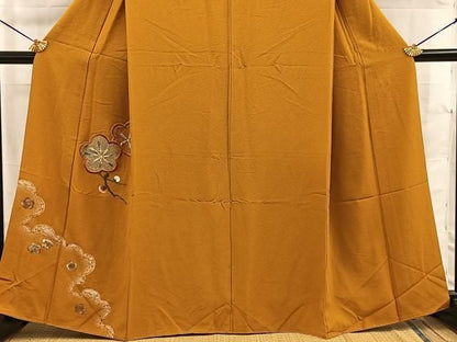平和屋着物■訪問着　刺繍　枝梅文　金彩　正絹　逸品　BAAY8828hj