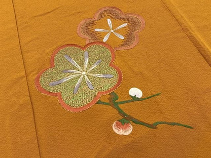 平和屋着物■訪問着　刺繍　枝梅文　金彩　正絹　逸品　BAAY8828hj