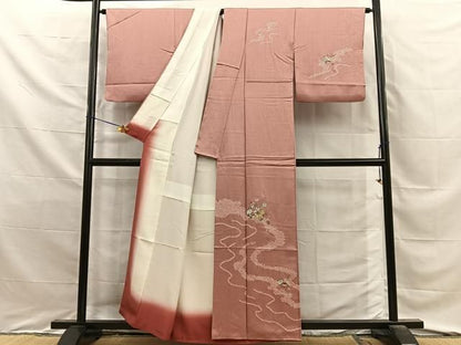 平和屋着物■訪問着　絞り　駒刺繍　雪輪花文　正絹　逸品　BAAY8830hj