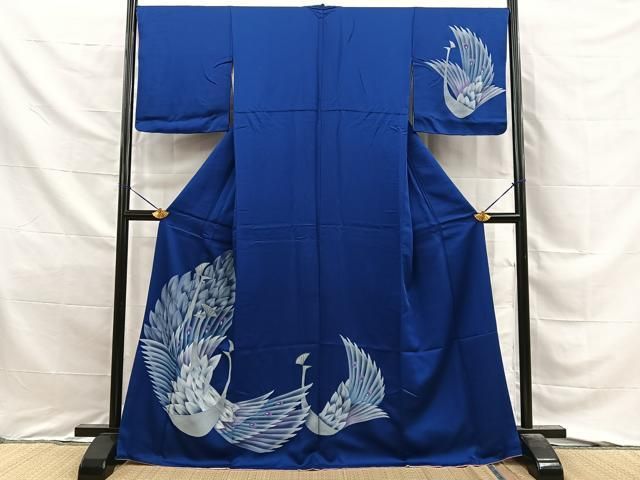 平和屋着物■訪問着　孔雀　銀彩　正絹　逸品　BAAY8835hj