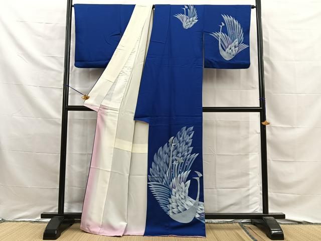 平和屋着物■訪問着　孔雀　銀彩　正絹　逸品　BAAY8835hj
