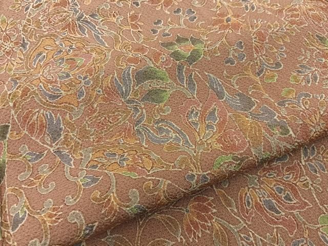 平和屋着物■上質な小紋　更紗花唐草文　正絹　逸品　BAAY8844hj
