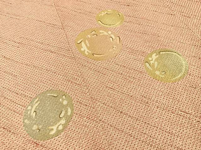 平和屋着物●訪問着　総絞り　刺繍　兎　金彩　正絹　逸品　BAAY8849hj