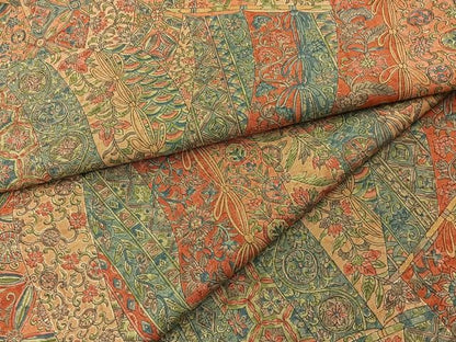 平和屋着物■上質な小紋　紬地　几帳更紗花文　正絹　逸品　BAAY8852hj