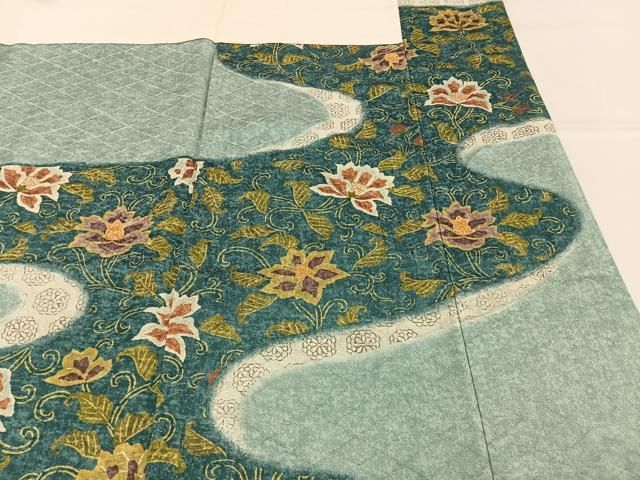 平和屋着物■豪華色留袖　更紗花唐草文　金彩　伊勢丹扱い　正絹　逸品　BAAY8853hj