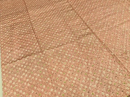 平和屋着物■上質な小紋　総絞り　菱文様　正絹　逸品　BAAY8854hj