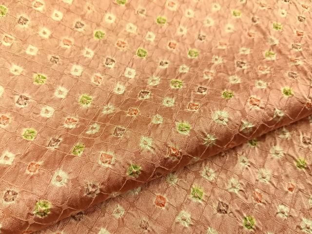 平和屋着物■上質な小紋　総絞り　菱文様　正絹　逸品　BAAY8854hj