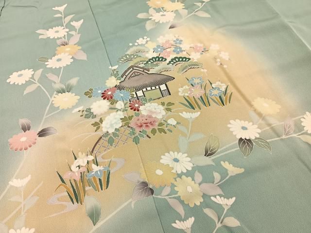 平和屋着物●訪問着　友禅　作家物　御所解文　暈し染め　正絹　逸品　BAAY8856hj