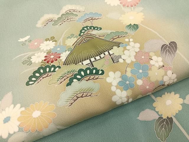 平和屋着物●訪問着　友禅　作家物　御所解文　暈し染め　正絹　逸品　BAAY8856hj