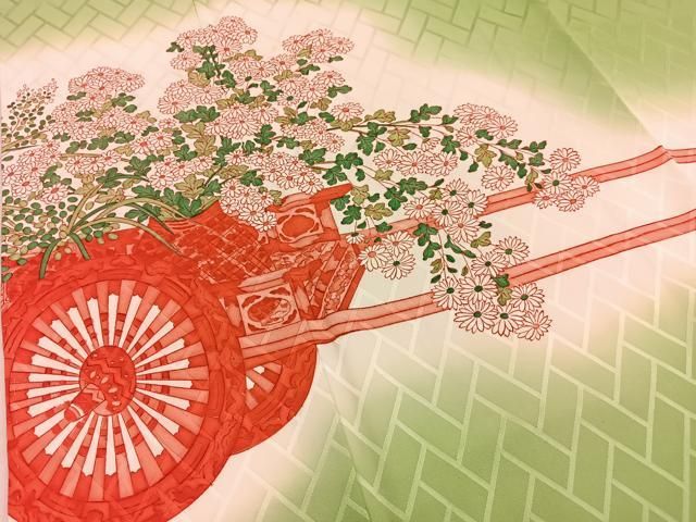 平和屋着物■豪華振袖　花車文　暈し染め　正絹　逸品　BAAY8857hj