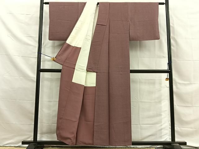 平和屋着物■江戸小紋　紬地　菱文様　正絹　逸品　BAAY8861hj