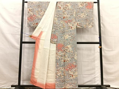 平和屋着物■上質な小紋　人物風景文　正絹　逸品　未使用　BAAY8865hj
