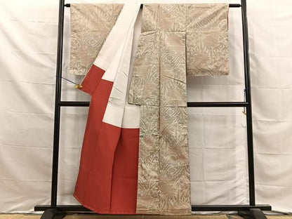 平和屋着物■本場大島紬　7マルキ　草花文　正絹　逸品　未使用　BAAY8868hj