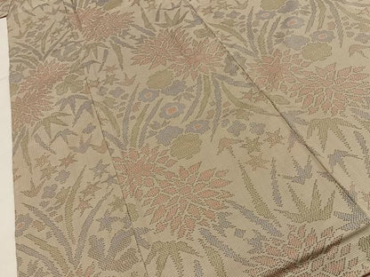 平和屋着物■本場大島紬　7マルキ　草花文　正絹　逸品　未使用　BAAY8868hj
