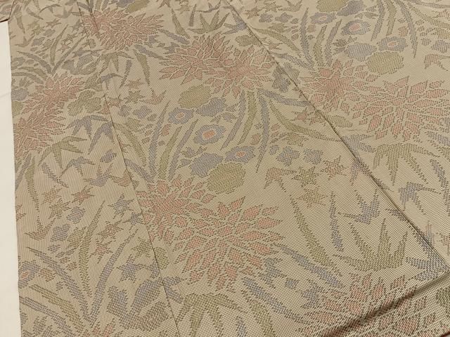 平和屋着物■本場大島紬　7マルキ　草花文　正絹　逸品　未使用　BAAY8868hj