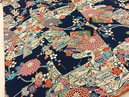 平和屋着物■上質な小紋　型染め　花蝶文　鬼しぼ縮緬　正絹　逸品　BAAY8869hj