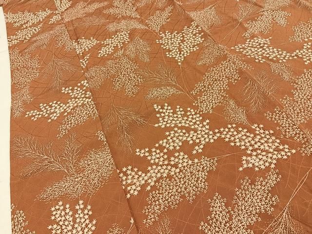 平和屋着物■上質な小紋　草葉文　正絹　逸品　BAAY8874hj