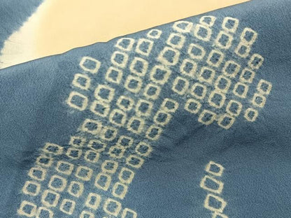 平和屋着物■男性　長襦袢　袷　絞り　流水風景文　正絹　逸品　BAAY8876hj