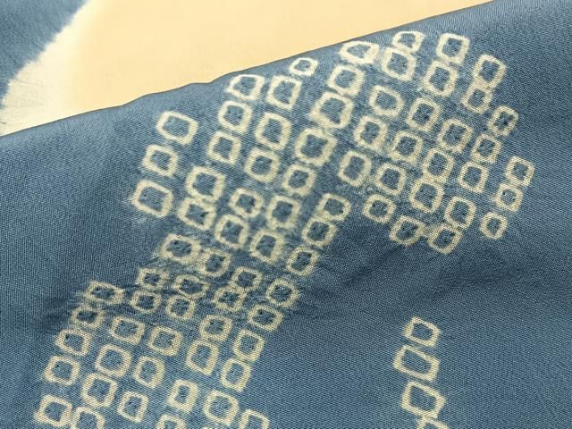 平和屋着物■男性　長襦袢　袷　絞り　流水風景文　正絹　逸品　BAAY8876hj