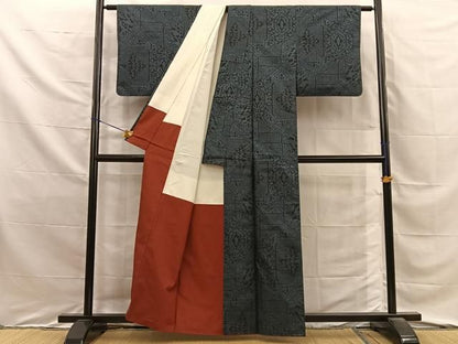 平和屋着物■本場大島紬　7マルキ　吉祥文　正絹　逸品　BAAY8880hj