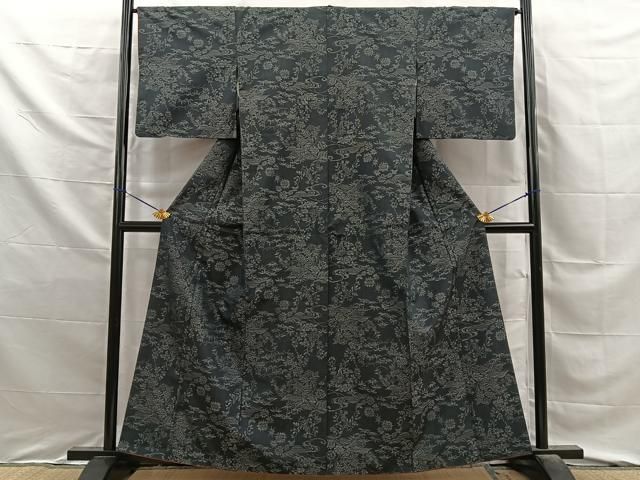 平和屋着物■本場大島紬　風景草花文　やまと誂製　正絹　逸品　BAAY8881hj