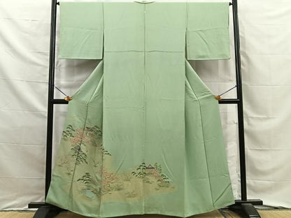 平和屋着物■豪華色留袖　寿光織　風景文　金糸　やまと誂製　正絹　逸品　BAAY8896hj