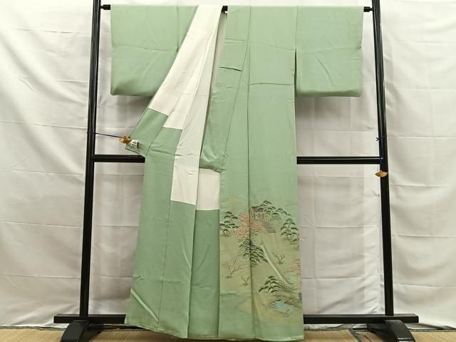 平和屋着物■豪華色留袖　寿光織　風景文　金糸　やまと誂製　正絹　逸品　BAAY8896hj