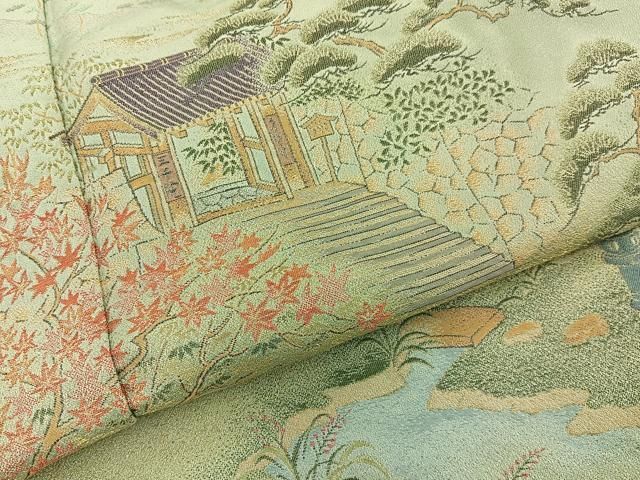 平和屋着物■豪華色留袖　寿光織　風景文　金糸　やまと誂製　正絹　逸品　BAAY8896hj