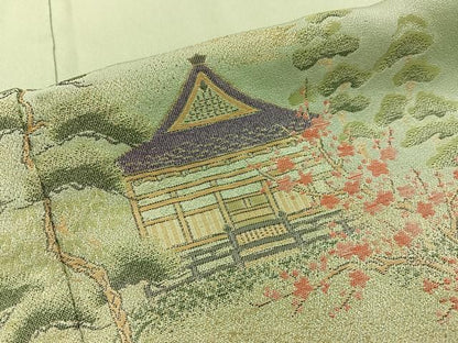 平和屋着物■豪華色留袖　寿光織　風景文　金糸　やまと誂製　正絹　逸品　BAAY8896hj