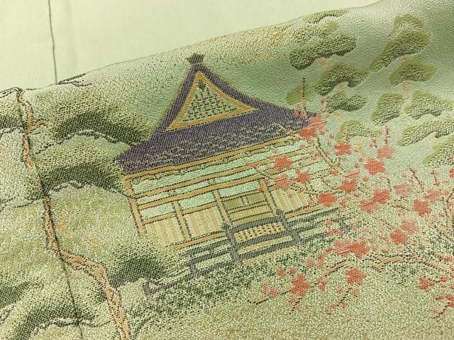 平和屋着物■豪華色留袖　寿光織　風景文　金糸　やまと誂製　正絹　逸品　BAAY8896hj