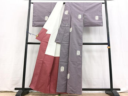 平和屋着物■上質な紬　更紗花文　正絹　逸品　未使用　BAAY9003yc