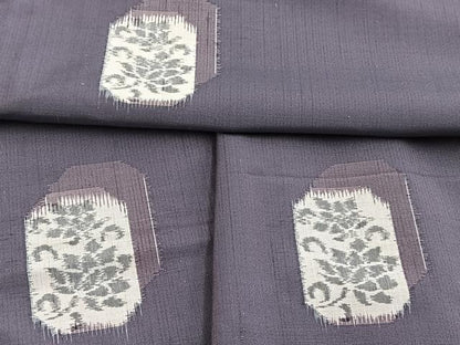平和屋着物■上質な紬　更紗花文　正絹　逸品　未使用　BAAY9003yc