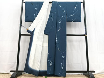 平和屋着物■上質な小紋　ろうけつ染め　抽象文　正絹　逸品　BAAY9007yc