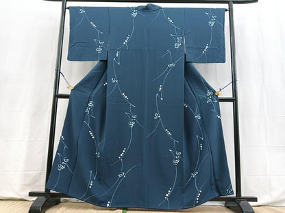 平和屋着物■上質な小紋　ろうけつ染め　抽象文　正絹　逸品　BAAY9007yc