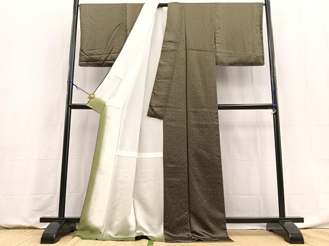 平和屋着物●上質な小紋　箔散らし文　ロング丈　正絹　逸品　BAAY9009yc