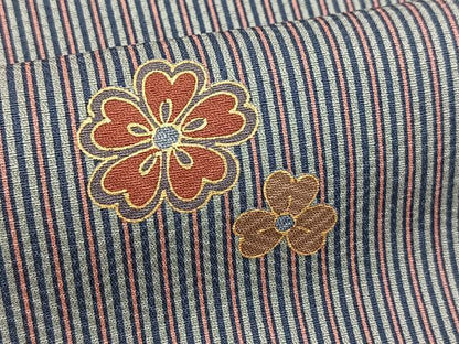 平和屋着物●上質な小紋　草花文　金彩　正絹　逸品　BAAY9013yc