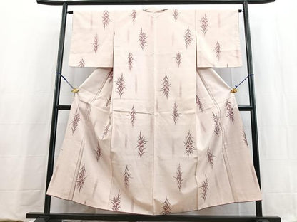 平和屋着物■上質な紬　草花文　正絹　逸品　BAAY9014yc