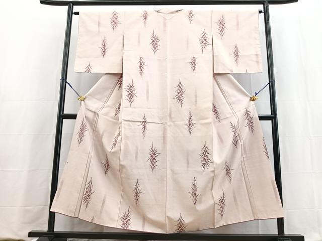 平和屋着物■上質な紬　草花文　正絹　逸品　BAAY9014yc