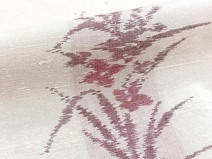 平和屋着物■上質な紬　草花文　正絹　逸品　BAAY9014yc