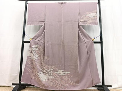 平和屋着物■訪問着　総絞り　立波花文　正絹　逸品　BAAY9015yc