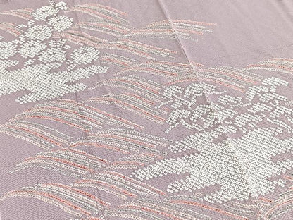 平和屋着物■訪問着　総絞り　立波花文　正絹　逸品　BAAY9015yc