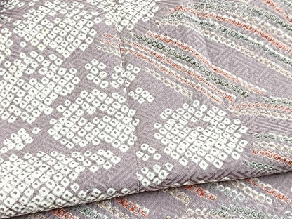 平和屋着物■訪問着　総絞り　立波花文　正絹　逸品　BAAY9015yc