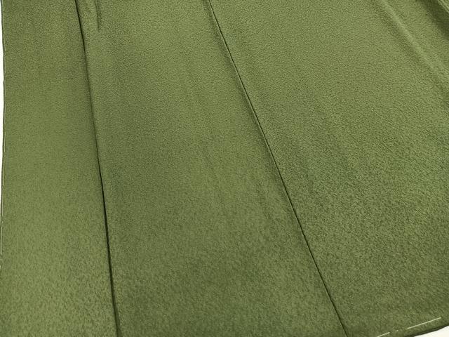 平和屋着物●本草木染作家　瑞寶　色無地　紋意匠　老竹色　正絹　逸品　未使用　BAAY9024yc