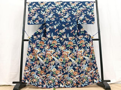 平和屋着物●訪問着　更紗花鳥文　正絹　逸品　未使用　BAAY9027yc